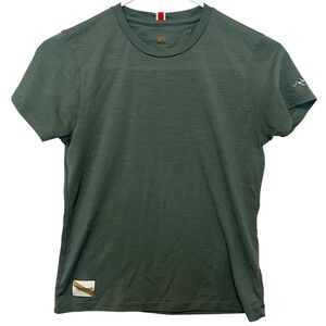 Tracksmith session tee green XS merino wool blend running wicking lightweight